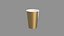 vaso de papel dorado