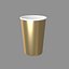 vaso de papel dorado