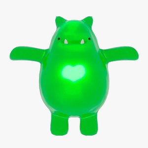 Cute Jelly Monster with a Glowing Heart