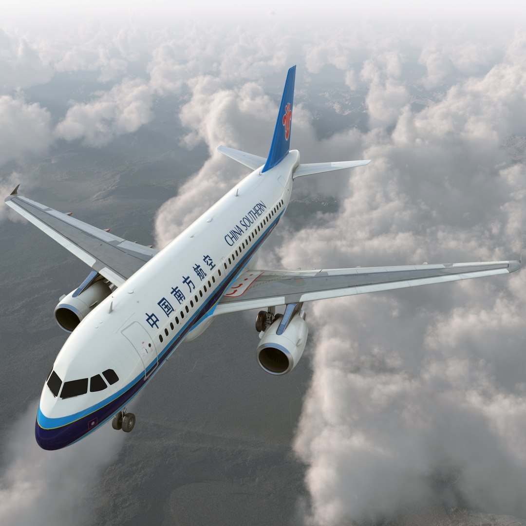 Airbus A319 China Southern Airlines 3D Model 3D model preview