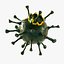 3D Coronavirus Low Poly Green model