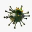 3D Coronavirus Low Poly Green model