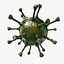 3D Coronavirus Low Poly Green model
