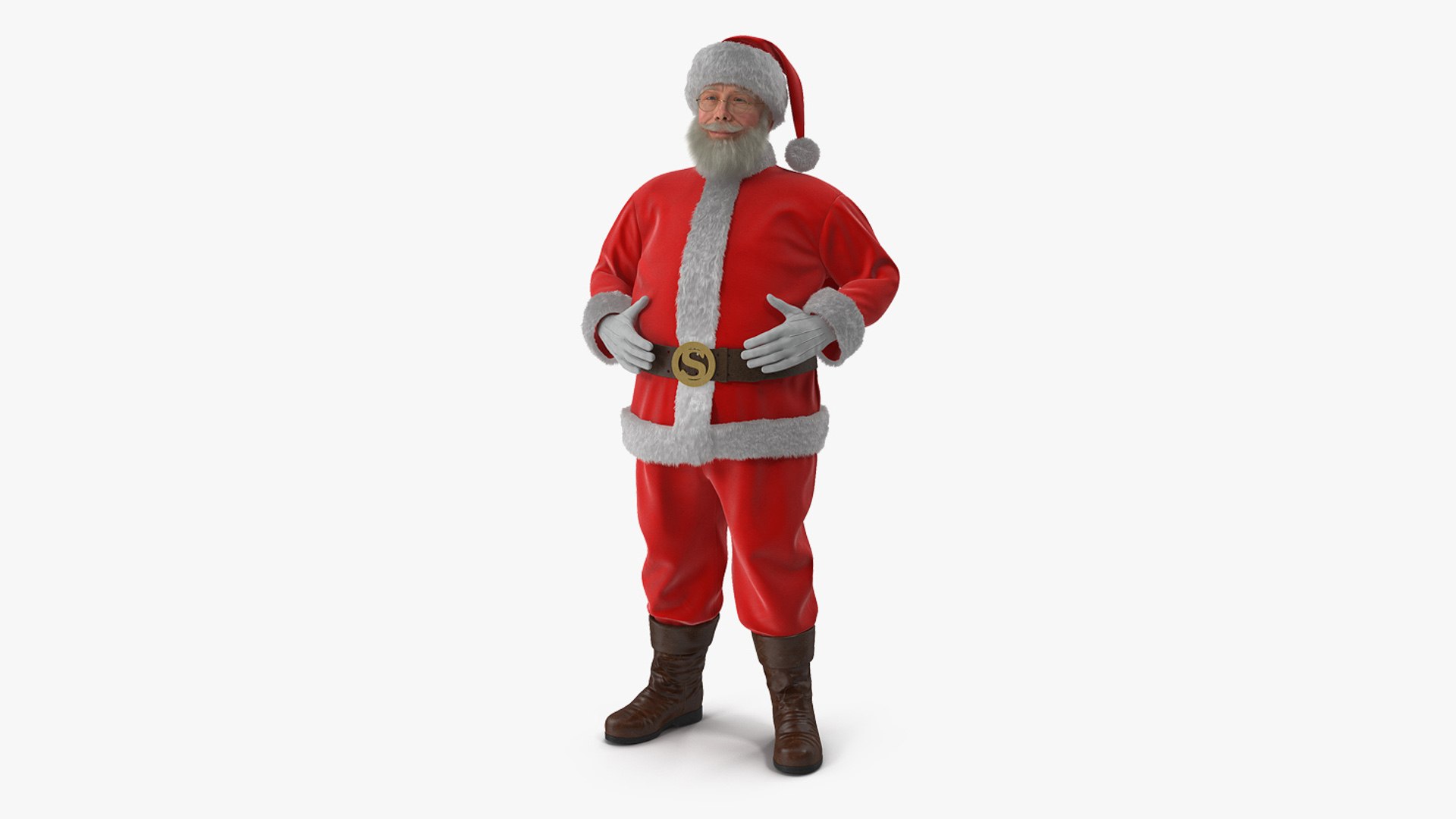 Santa Claus Character with Fur 3D model preview