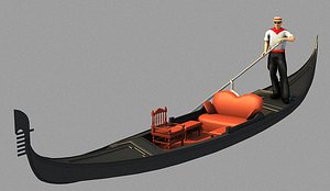 gondola boat boatman 3d model