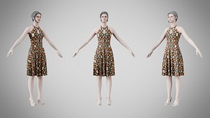 3D Dress 23 Abstract Organic Mosaic