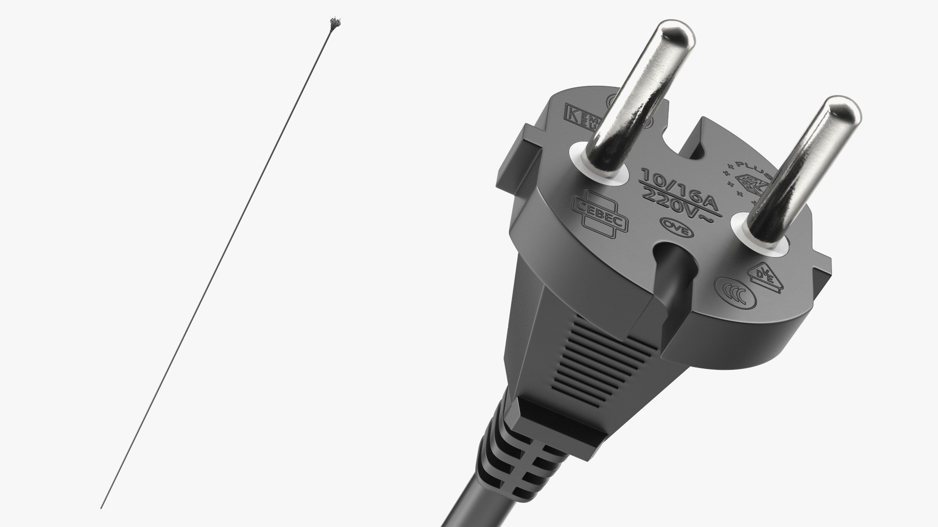 Electric Plug Europe Type E Grounded 3D model TurboSquid 2042309