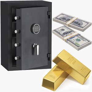 3D Security Floor Safe Collection model