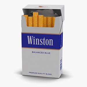 3d opened cigarettes pack winston model