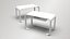 Futuristic White Work Desk Low-poly