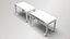 Futuristic White Work Desk Low-poly