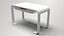 Futuristic White Work Desk Low-poly