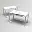 Futuristic White Work Desk Low-poly