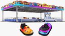 Detailed Dodgem Platform With Bumper Cars 2