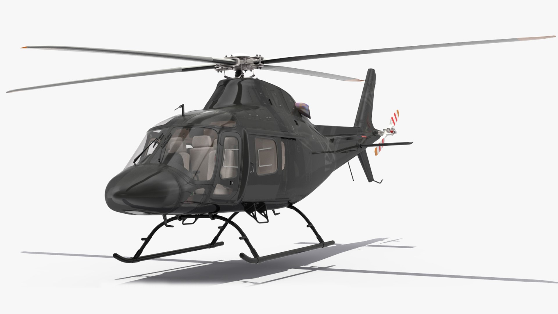 Utility Helicopter Black Rigged for Cinema 4D 3D model preview
