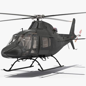 3D Utility Helicopter Black Rigged for Cinema 4D