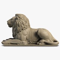 Stone Lion Sculpture 2 Scan