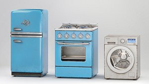 Lowpoly kitchen appliances pack low-poly 3d model