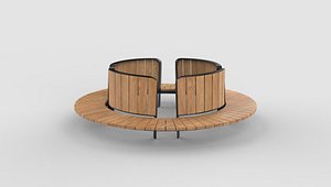 circular modular seating 3D model 3D model