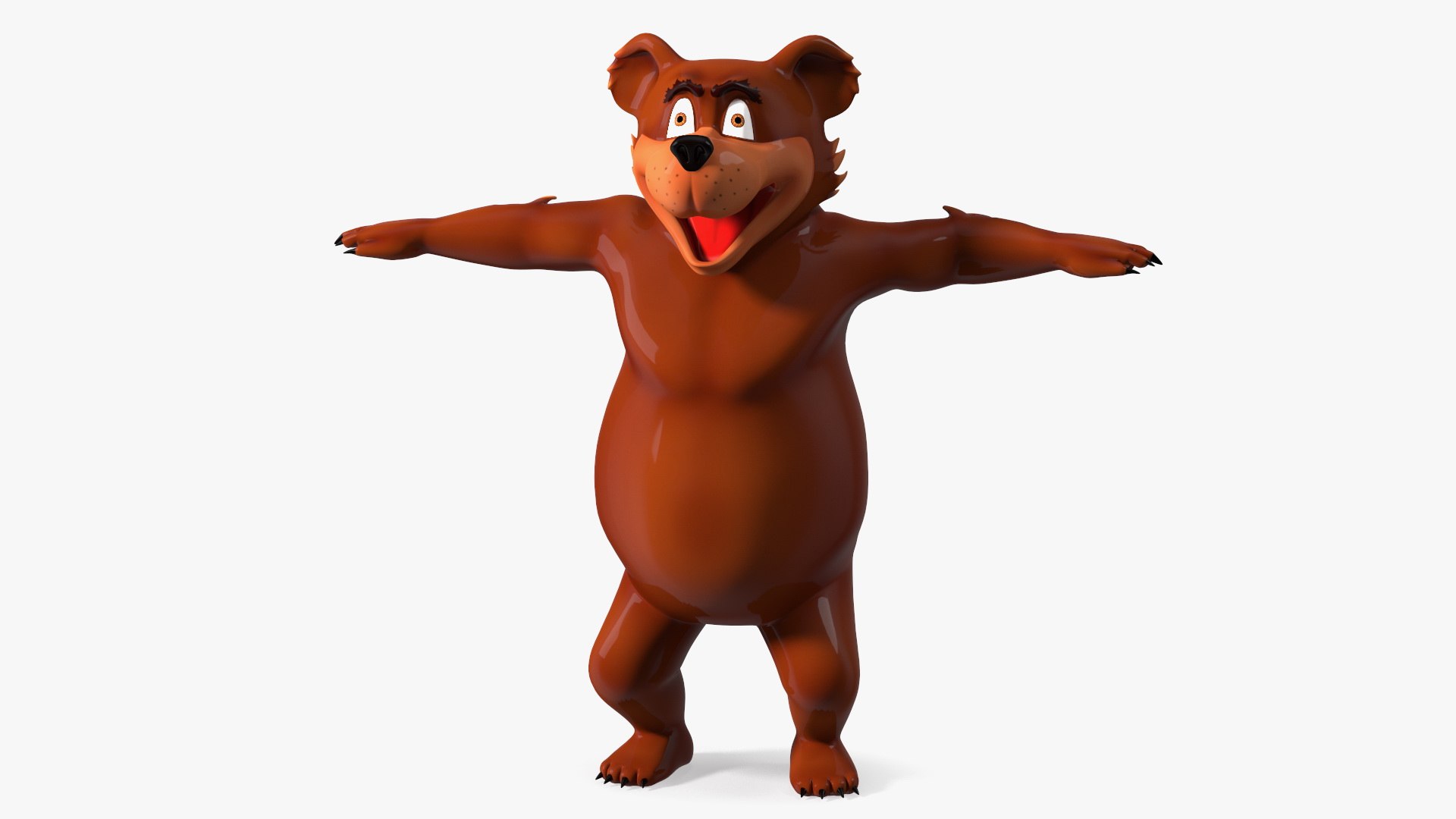 Funny Brown Bear 3D model preview