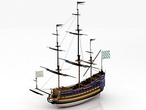 3D French Ship Soleil Royal model