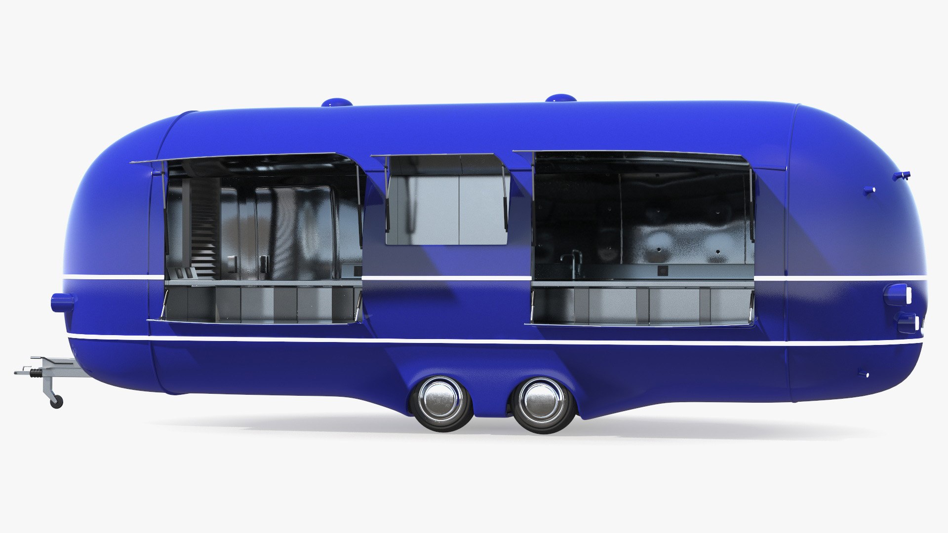 Catering Truck Blue 3D model preview