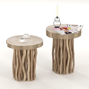 slab coffee tables wooden 3D model