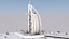 Punto di riferimento della torre dell'hotel Low Poly Burj Al Arab