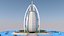 Punto di riferimento della torre dell'hotel Low Poly Burj Al Arab