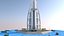 Punto di riferimento della torre dell'hotel Low Poly Burj Al Arab