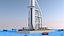 Punto di riferimento della torre dell'hotel Low Poly Burj Al Arab