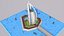 Punto di riferimento della torre dell'hotel Low Poly Burj Al Arab