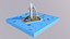 Punto di riferimento della torre dell'hotel Low Poly Burj Al Arab