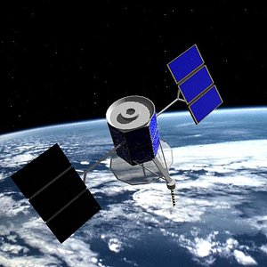 military satellite 3d obj