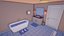 3D interior bathroom room