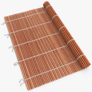 Bamboo Sushi Mat Half Rolled