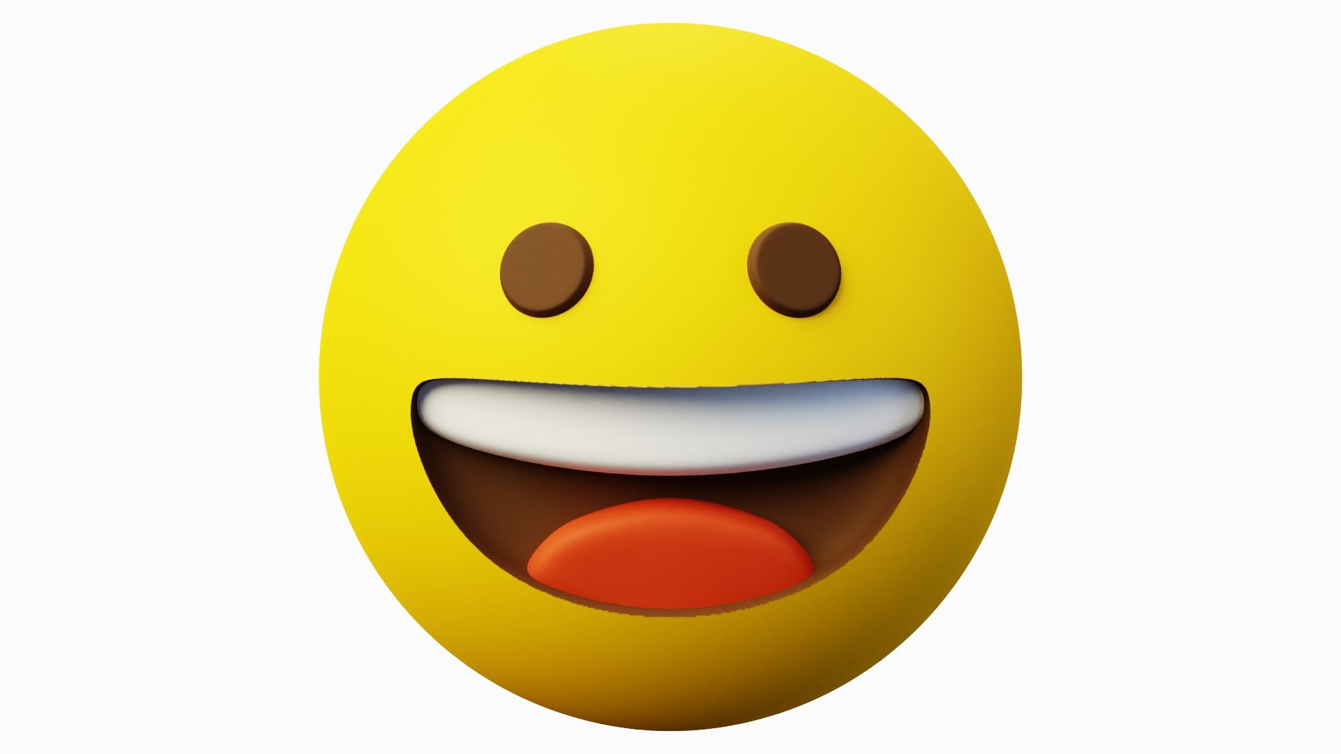 Smile or Happy yellow ball Emoticon Emoji or Smiley 3D model ...