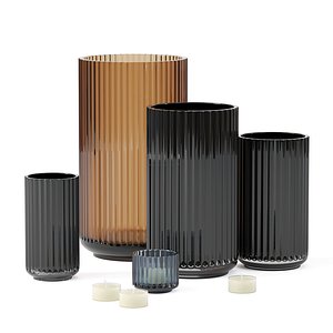 3D set vases 15 model