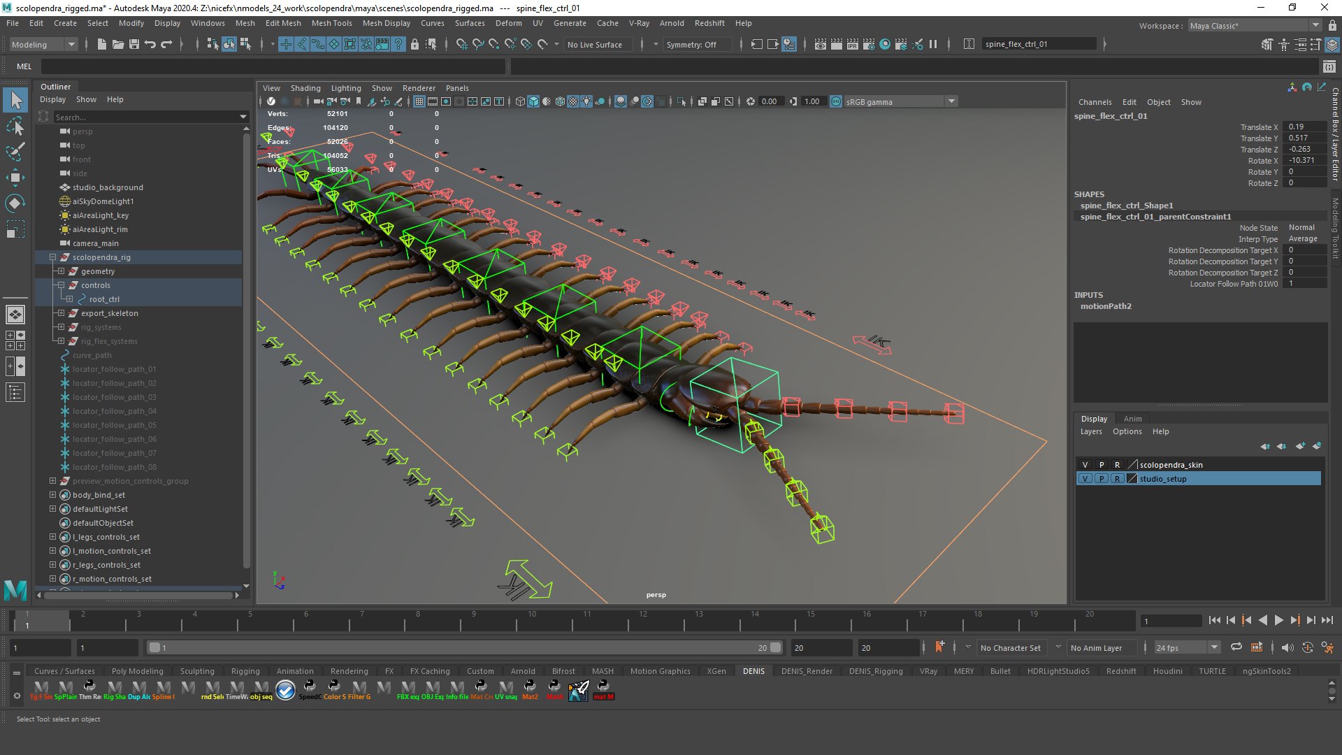 3D Scolopendra Rigged model https://p.turbosquid.com/ts-thumb/Dp/uB9iK8/39/sclopendra_maya_screenshot_01/jpg/1737026863/1920x1080/fit_q87/e3a59243845245b8ed8853752a7976bcc0cbcc32/sclopendra_maya_screenshot_01.jpg