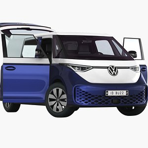 VW ID Buzz Cargo 2023 Opening doors and trunk model