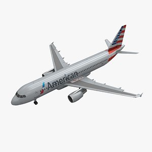 airbus a320 american airlines 3d model