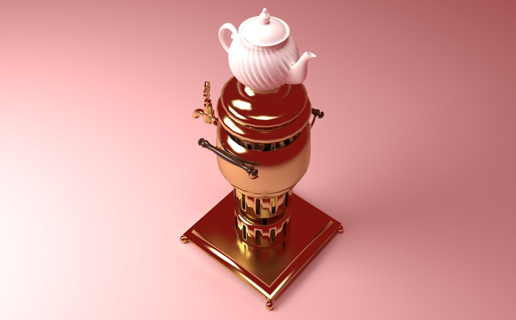 3D Brass Samovar V2 Model - TurboSquid 2055178