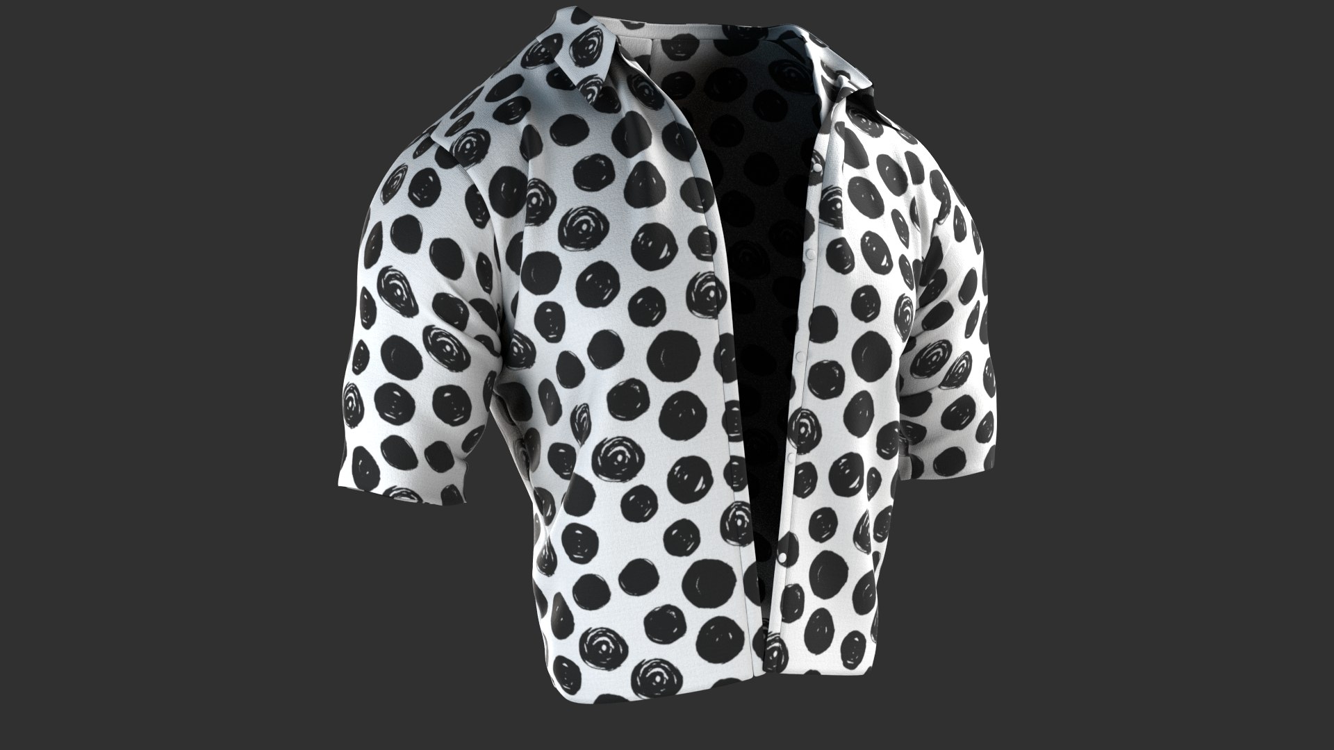 3D model Shirt Black Spot Printed - TurboSquid 2084579