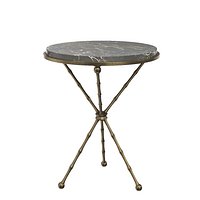 1950s Faux Bamboo Solid Brass Tripod Side Table