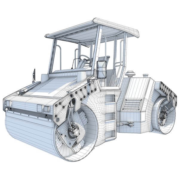 3d model of asphalt road roller