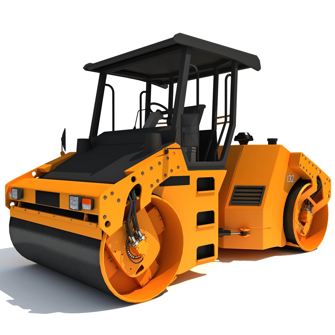 3d Model Of Asphalt Road Roller