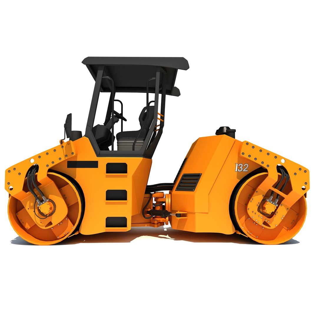 3d Model Of Asphalt Road Roller