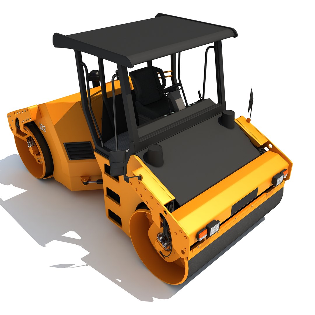 3d Model Of Asphalt Road Roller