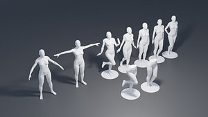 3D Female Mannequins 4K Textures model