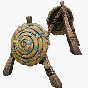 3D model Straw  Target  Archer Medieval Fair Shooting Range Barracks